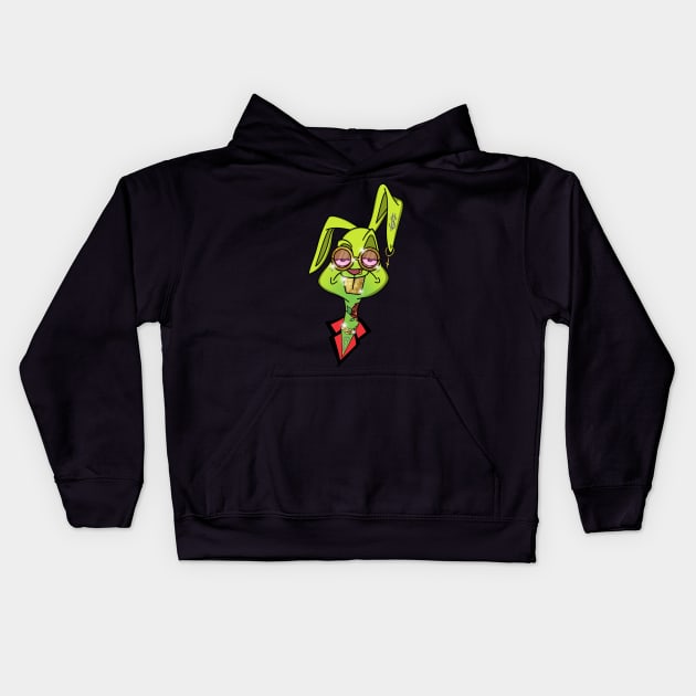 Rabbit Trapper  Mod.Green Kids Hoodie by Cryptocactos 